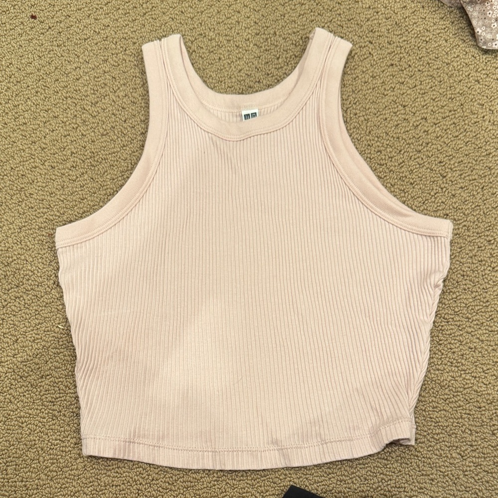 Women's Light Pink Ribbed Tank Top